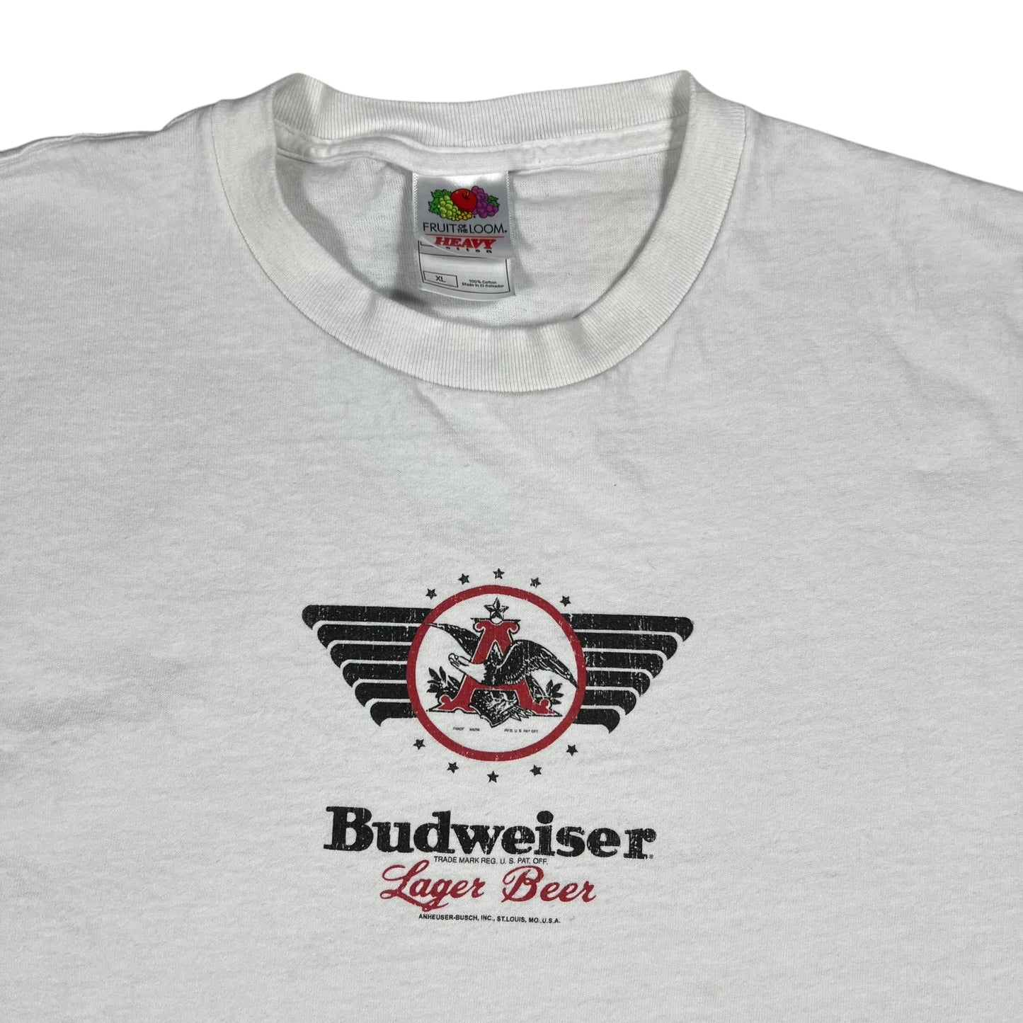 Vintage Y2K Budweiser Lager Beer tee (L)