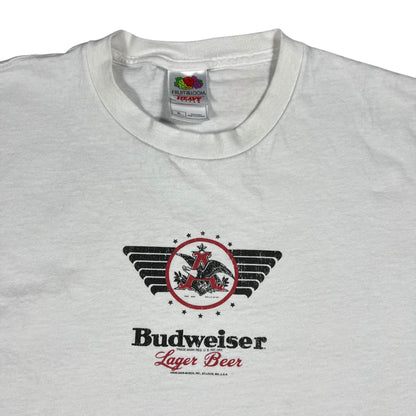 Vintage Y2K Budweiser Lager Beer tee (L)