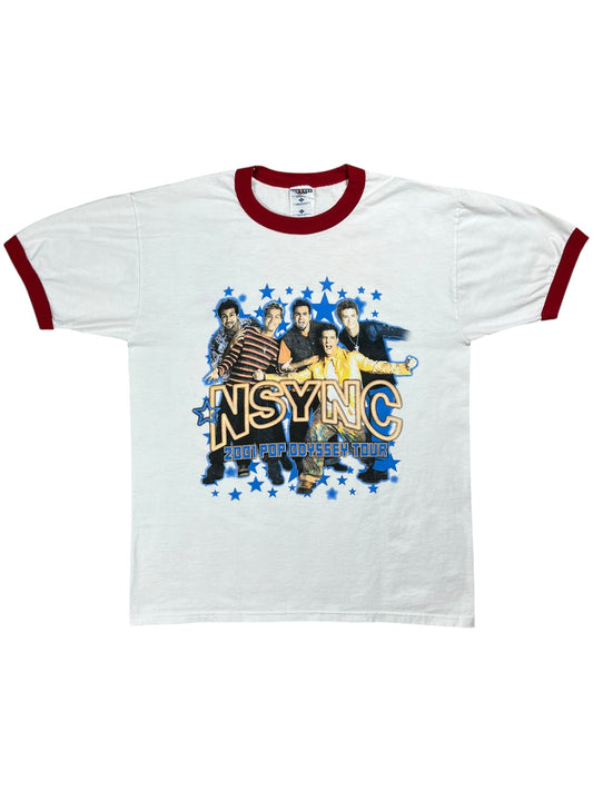 Vintage 2001 NSYNC Pop Odyssey Tour boy band tee (L)