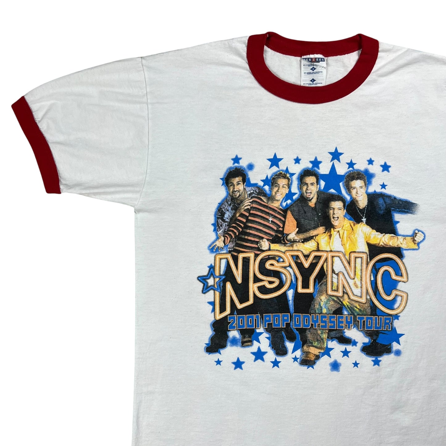 Vintage 2001 NSYNC Pop Odyssey Tour boy band tee (L)