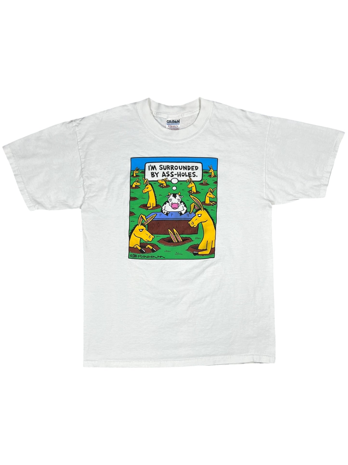 Vintage 90s I’m Surrounded By Ass-holes cow art tee (L)