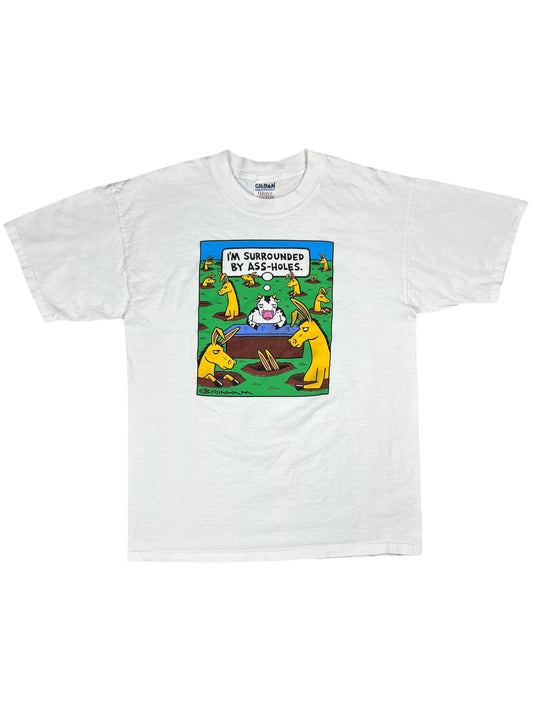 Vintage 90s I’m Surrounded By Ass-holes cow art tee (L)