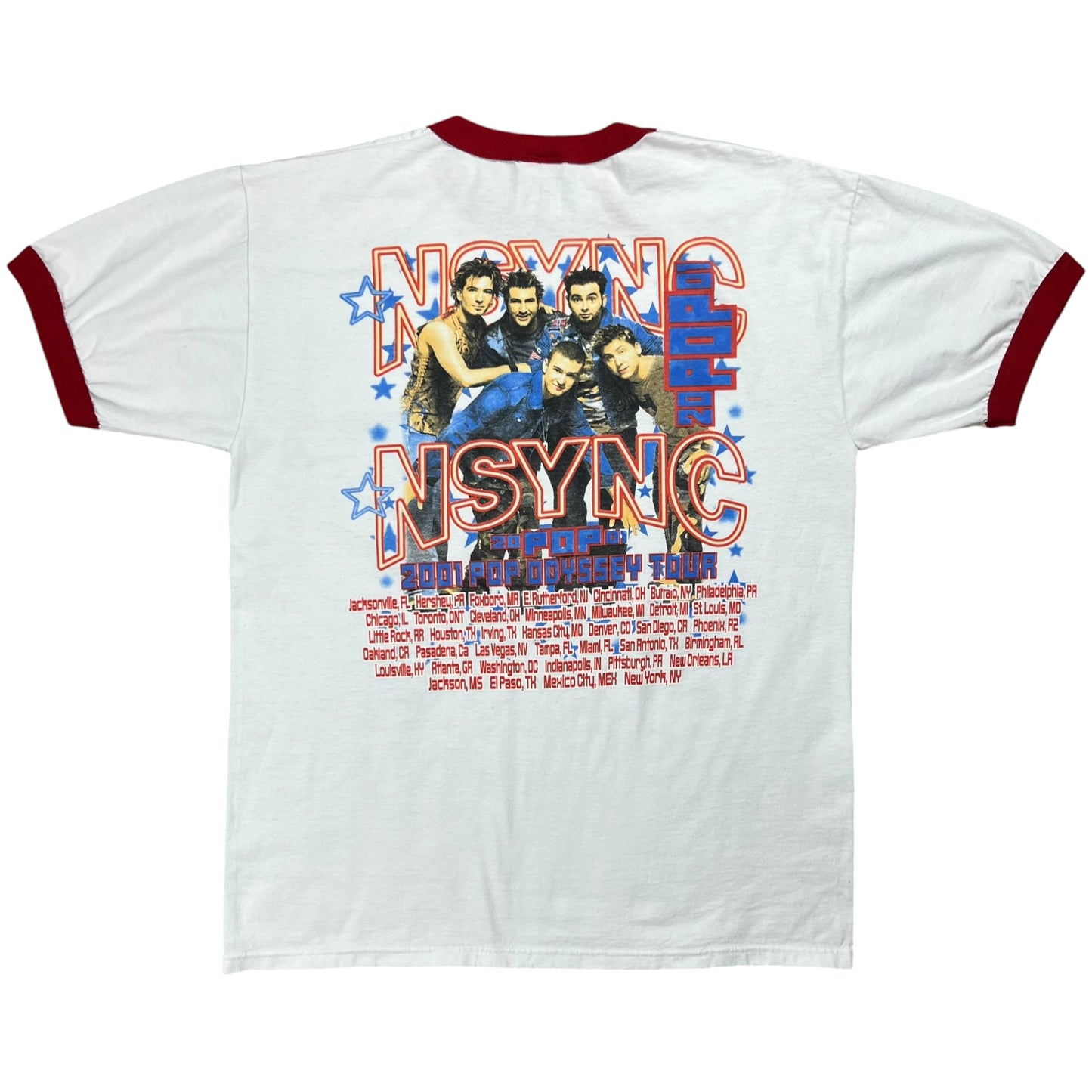 Vintage 2001 NSYNC Pop Odyssey Tour boy band tee (L)