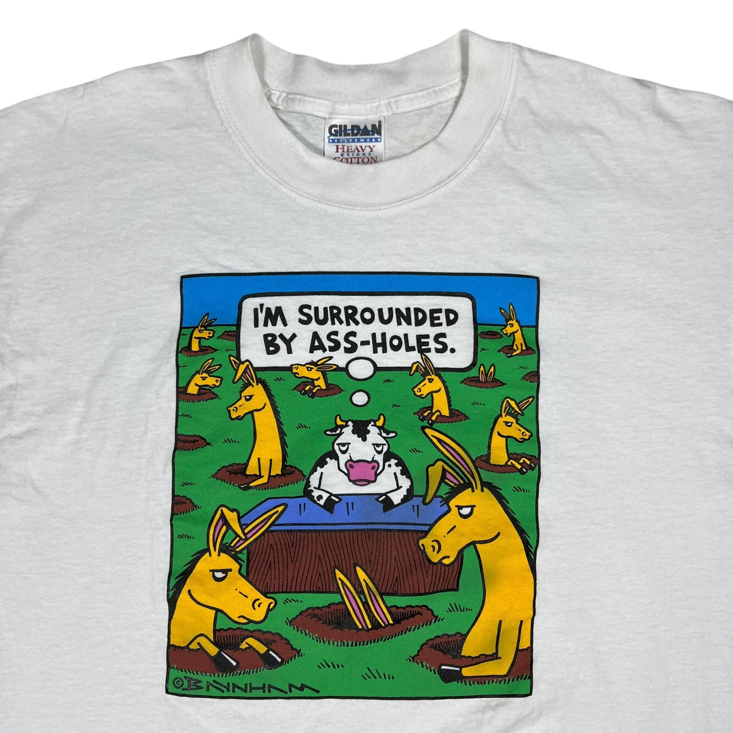Vintage 90s I’m Surrounded By Ass-holes cow art tee (L)