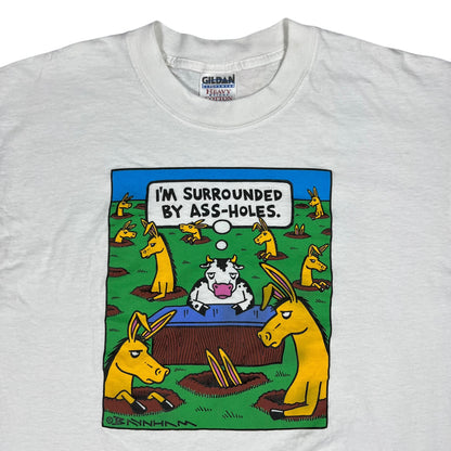 Vintage 90s I’m Surrounded By Ass-holes cow art tee (L)