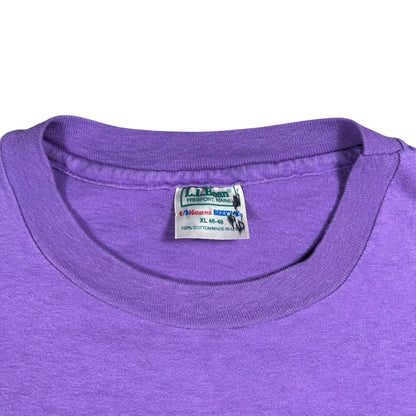 Vintage 90s L.L. Bean Hanes Mount Katahdin faded purple logo art tee (XL)