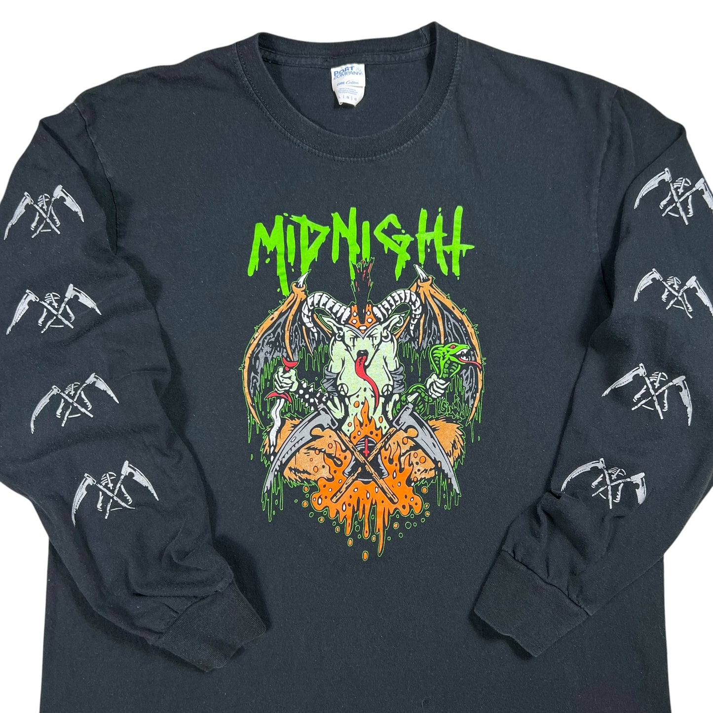 2022 Midnight Blasphemy and Witchery tour long sleeve print black metal band tee (L)