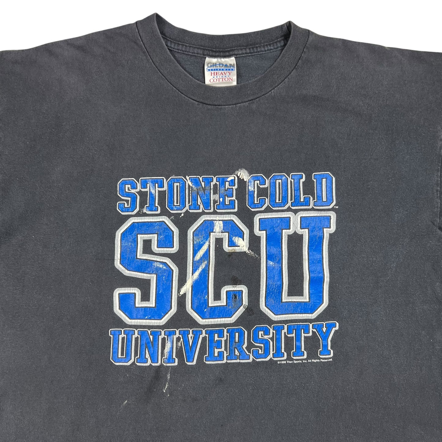 Vintage 1998 Stone Cold University Steve Austin Class of 3:16 WWF faded & distressed tee (XL)
