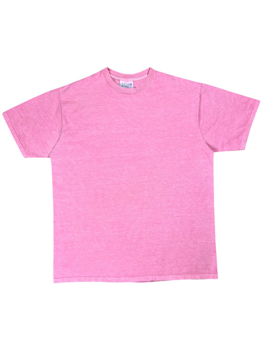 Vintage 90s Fresh Produce USA made faded pink blank tee (XL)