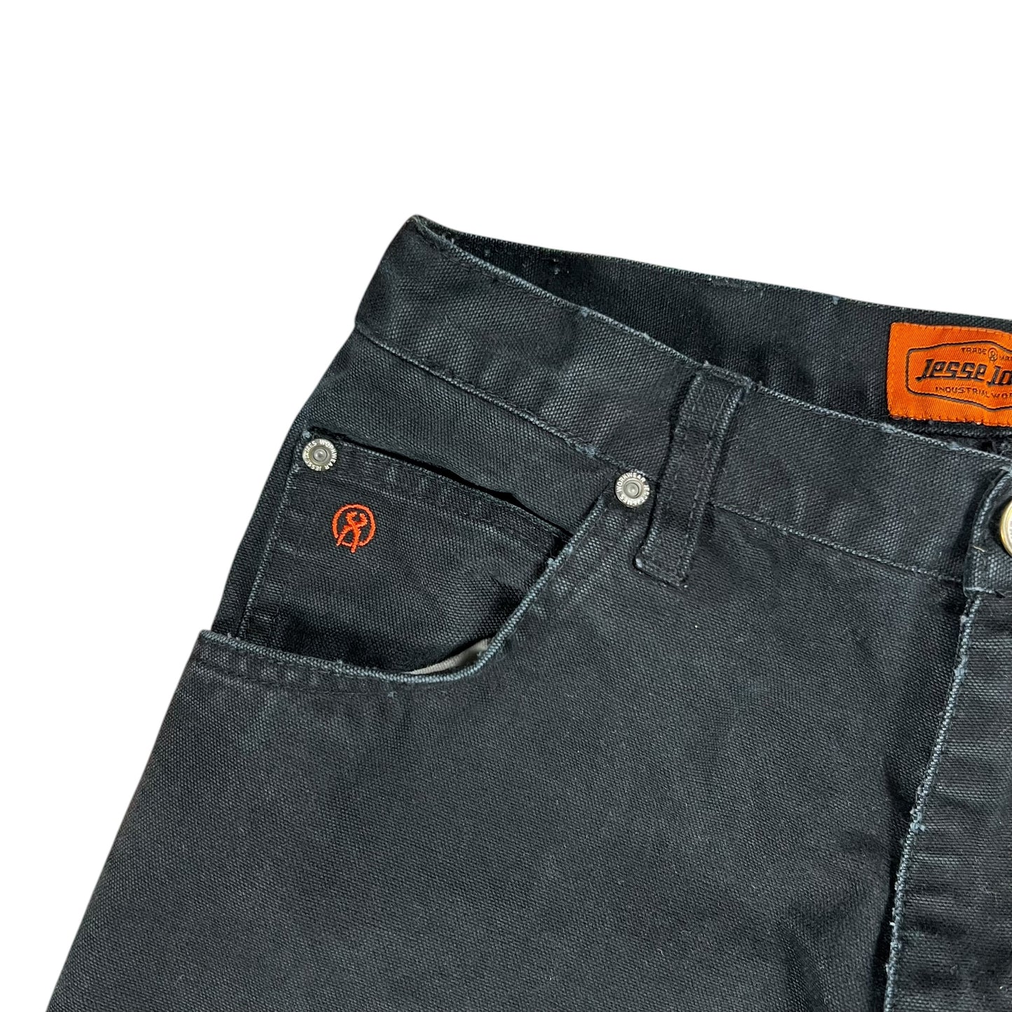 Y2K Jesse James Industrial Workwear west coast choppers faded black cargo pants (29x30)