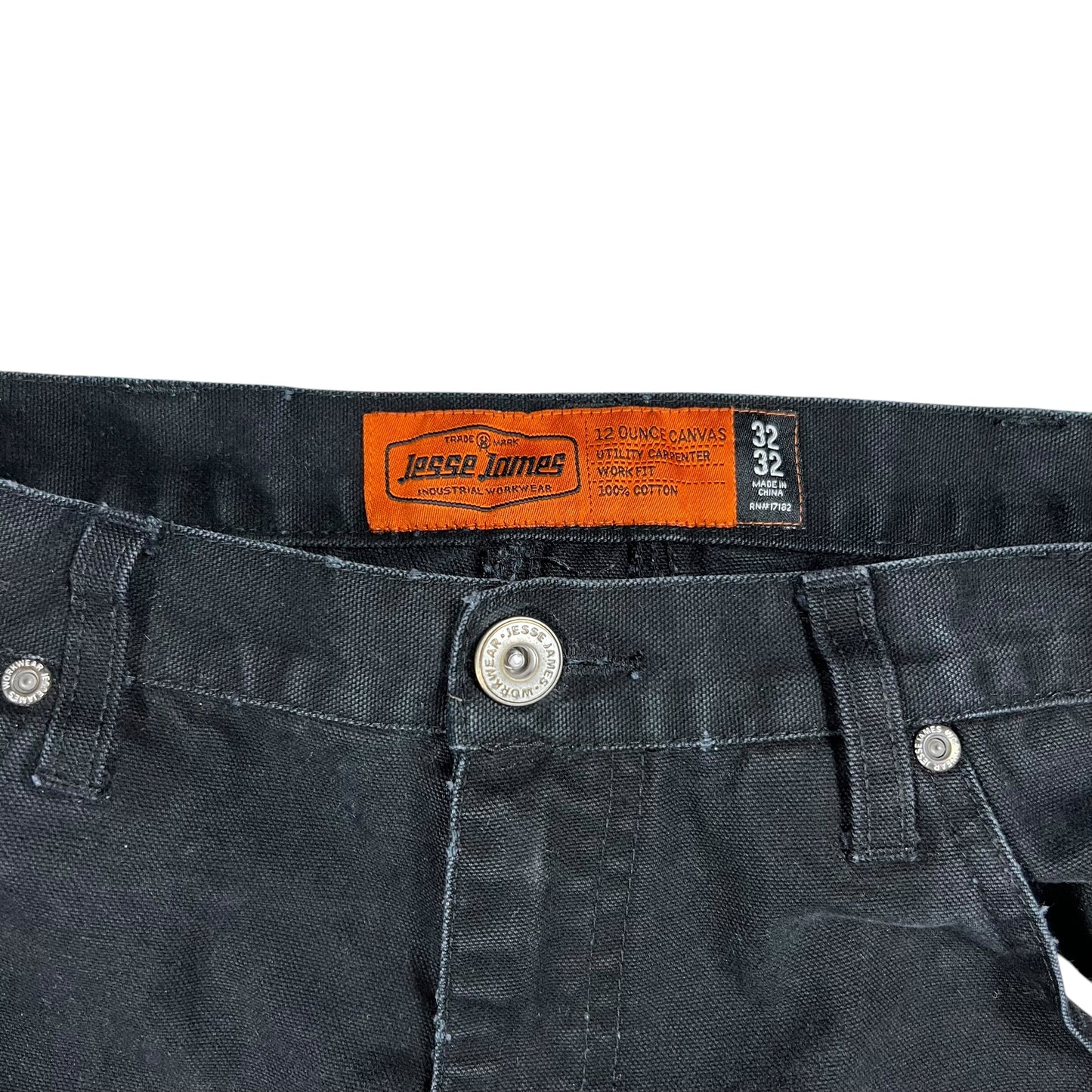 Y2K Jesse James Industrial Workwear west coast choppers faded black cargo pants (29x30)