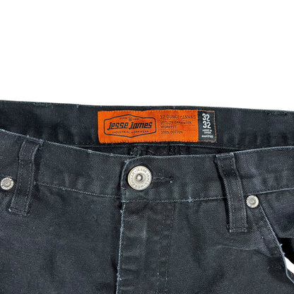Y2K Jesse James Industrial Workwear west coast choppers faded black cargo pants (29x30)