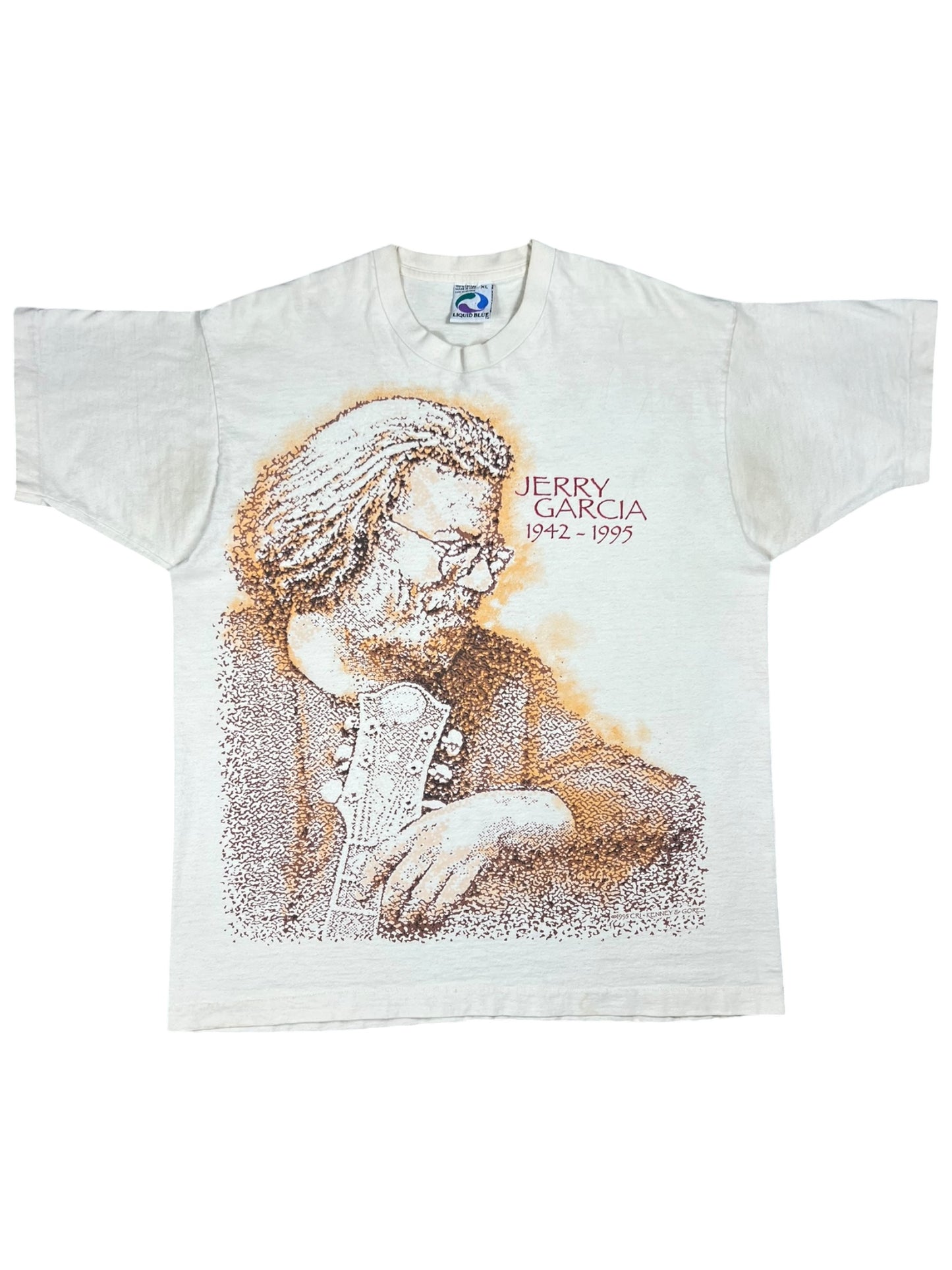 Vintage 1995 Liquid Blue Jerry Garcia Grateful Dead AOP band tee (XL)