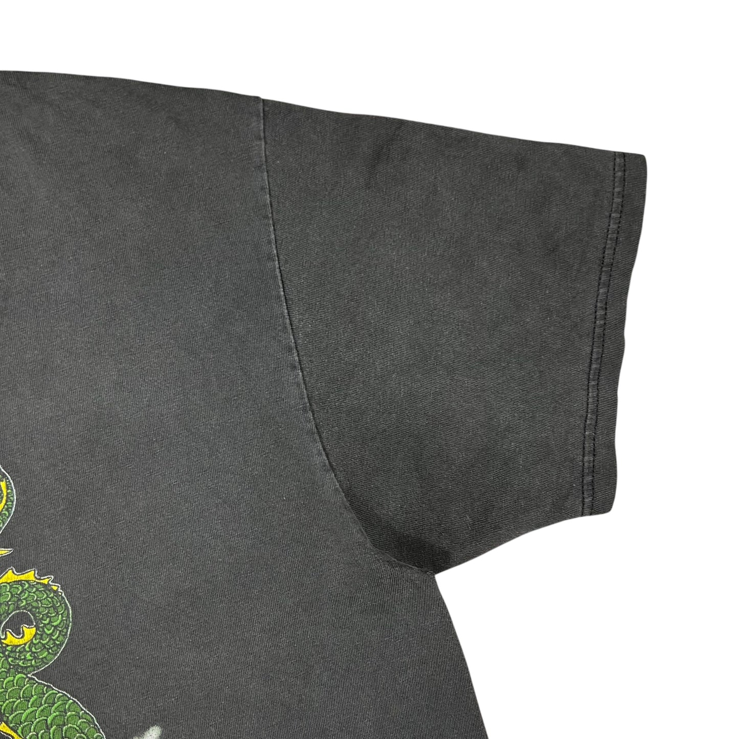 Vintage 1999 East Bay Dragons Black Outlaw Biker Gang faded tee (L)