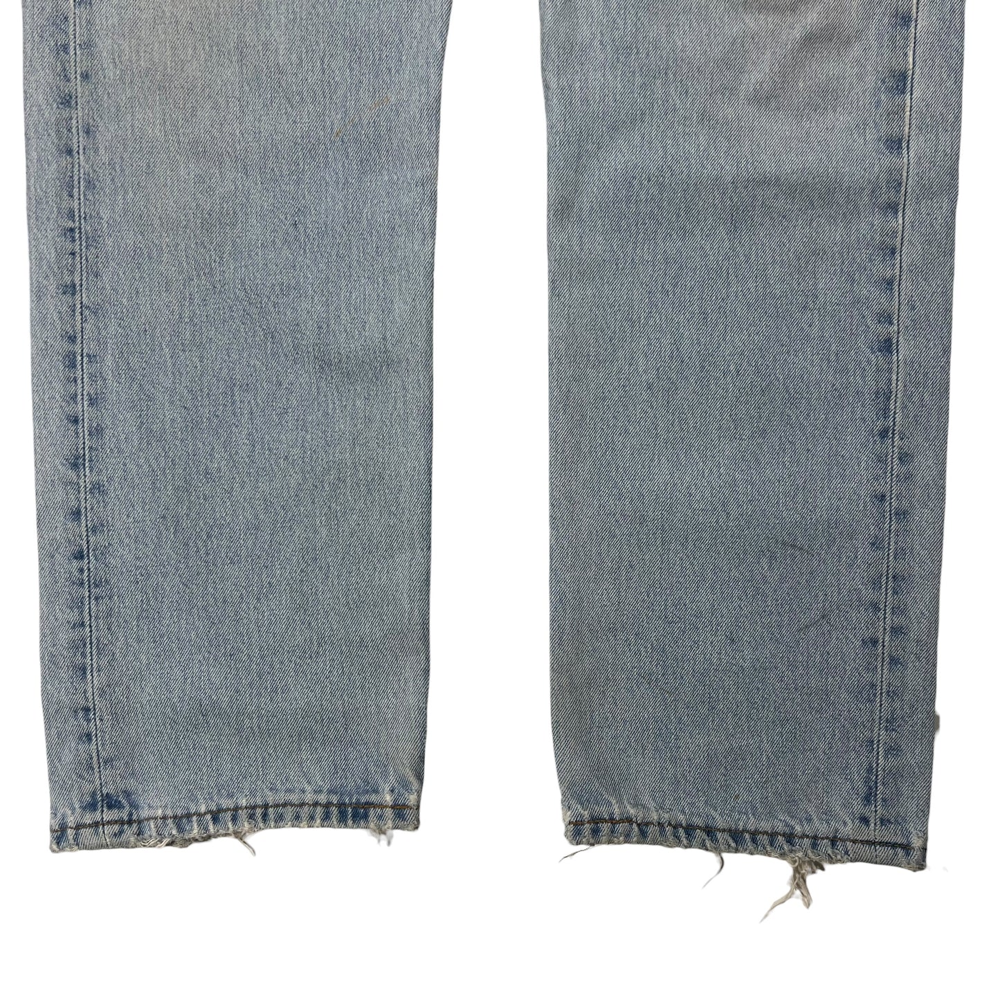 Vintage 90s Levi’s 501 button fly distressed & repaired USA made denim jeans (33x29)