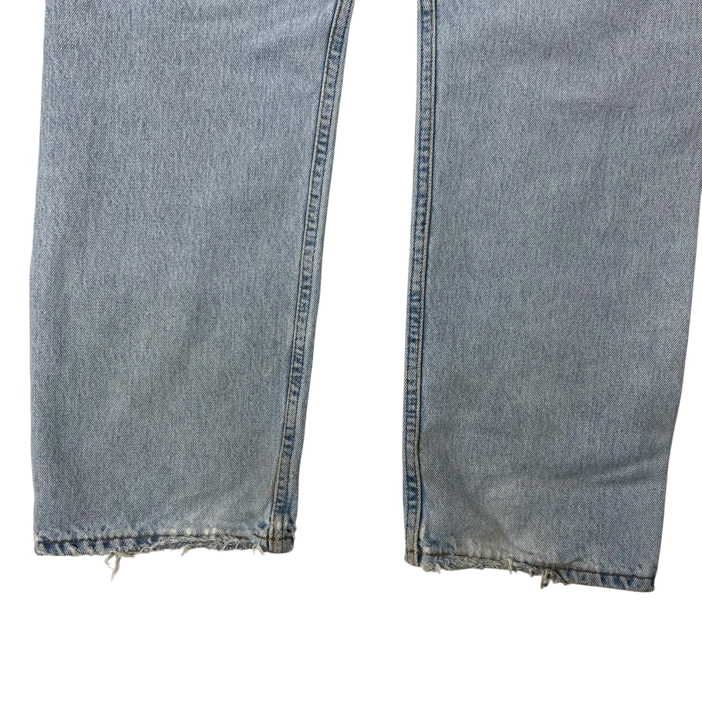 Vintage 90s Levi’s 501 button fly distressed & repaired USA made denim jeans (33x29)