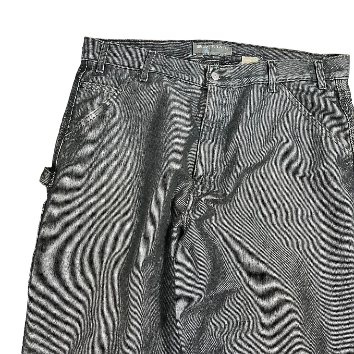 Vintage Y2K Levi’s Silver tab baggy reflective black denim jeans (38x31)