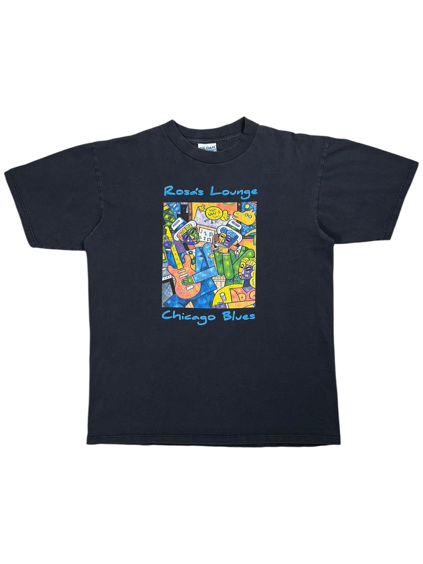 Vintage 90s Rosa’s Lounge Chicago Blues faded art tee (L)