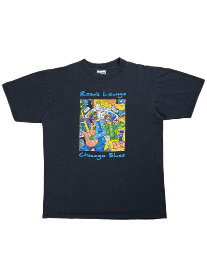 Vintage 90s Rosa’s Lounge Chicago Blues faded art tee (L)