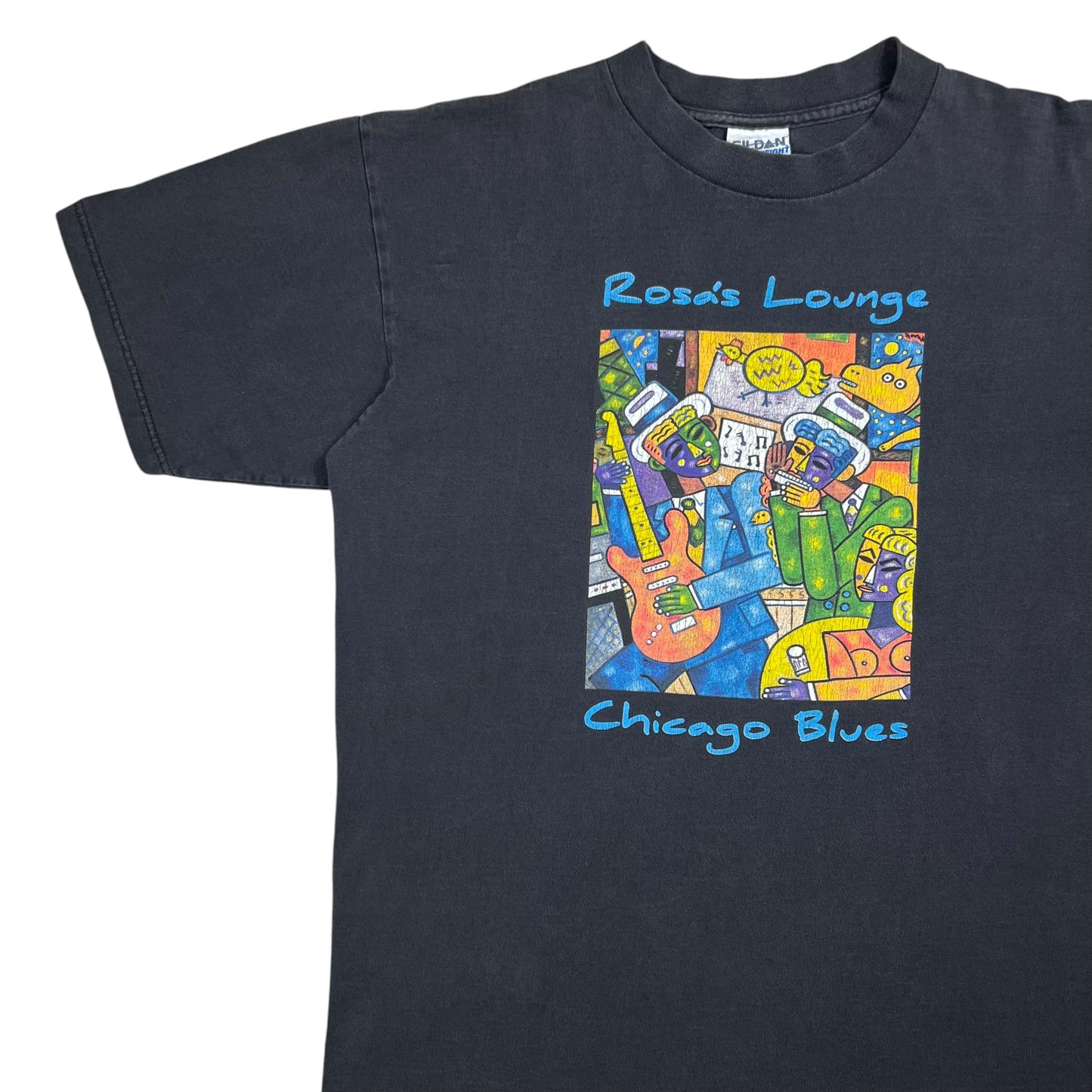 Vintage 90s Rosa’s Lounge Chicago Blues faded art tee (L)