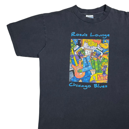 Vintage 90s Rosa’s Lounge Chicago Blues faded art tee (L)