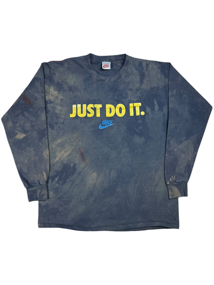 Vintage 90s Nike JUST DO IT. faded tie dye long sleeve (L)