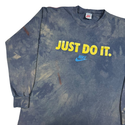 Vintage 90s Nike JUST DO IT. faded tie dye long sleeve (L)