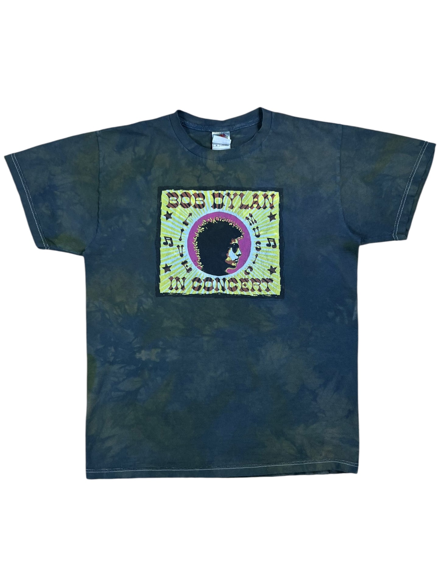 Vintage Y2K Bob Dylan In Concert tie dye faded band tee (M)
