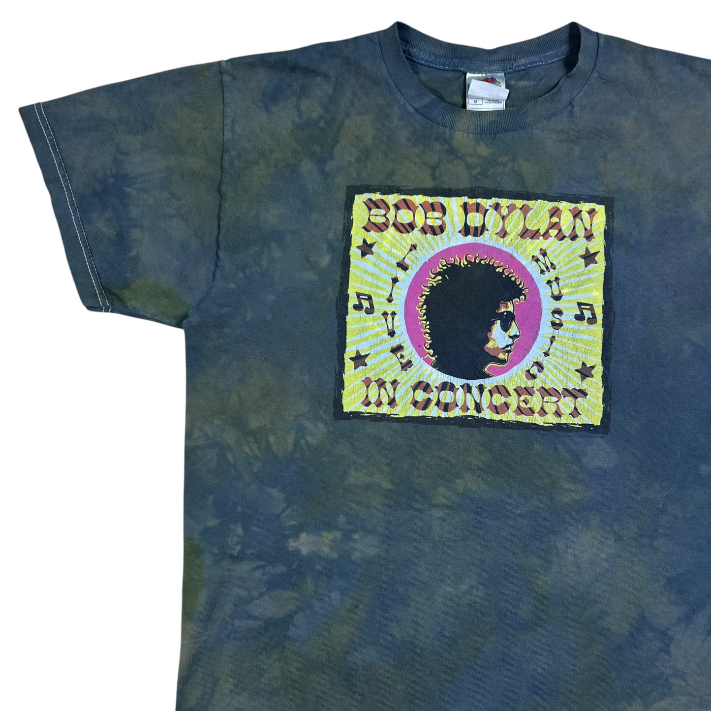 Vintage Y2K Bob Dylan In Concert tie dye faded band tee (M)
