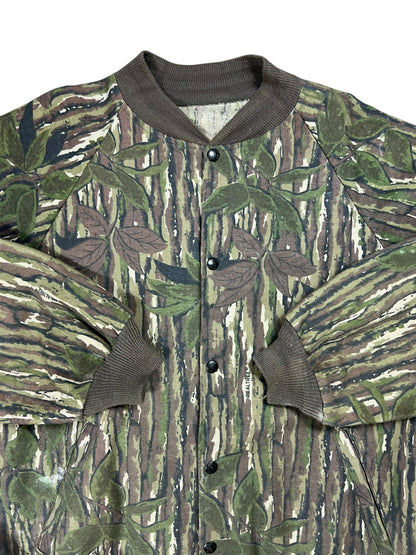 Vintage 80s Rattlers Brand Real Tree camo snap 100% cotton jacket (L)