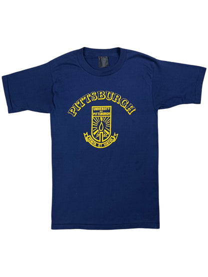 Vintage 80s University of Pittsburgh Pitt Panthers faded tee (S)