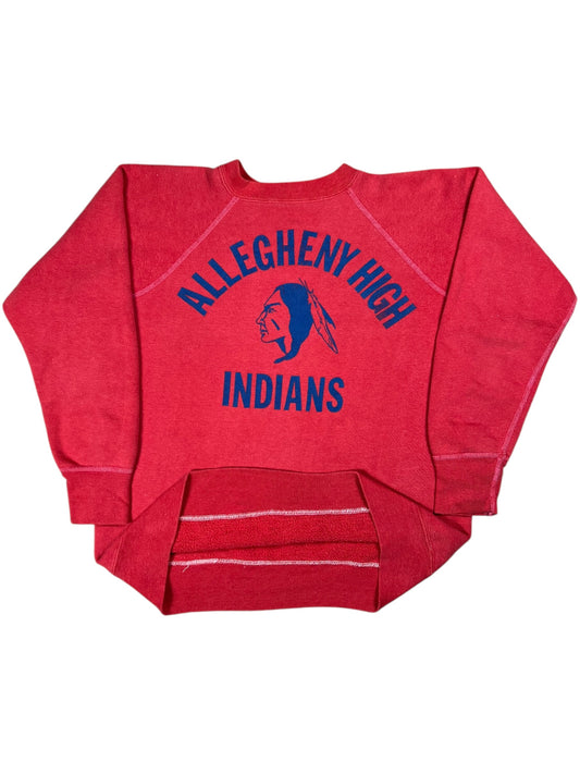 Vintage 1960s Allegheny High Indians faded sweatshirt crewneck (M)