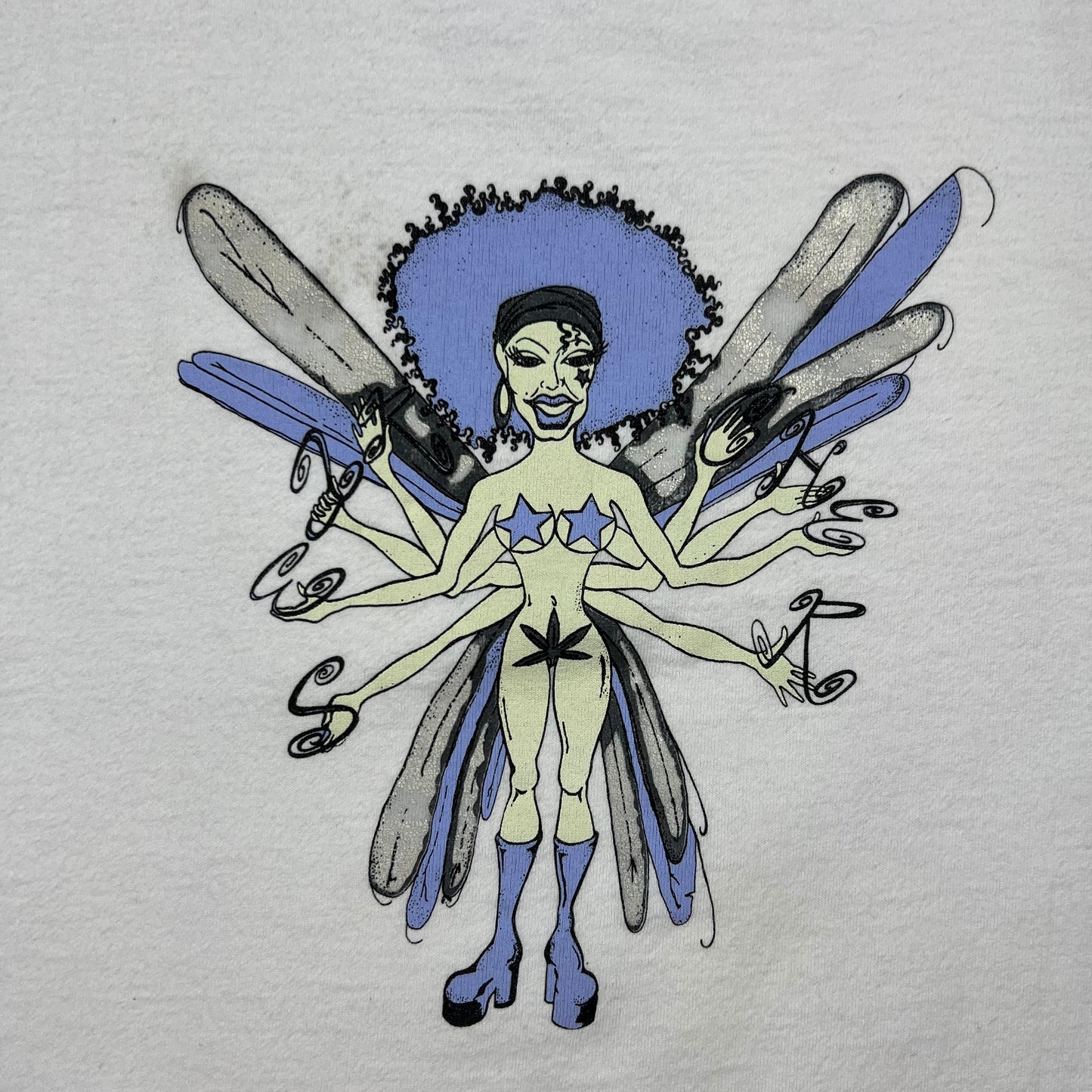 Vintage 90s Dominatrix fairy BDSM NSFW tee (L)