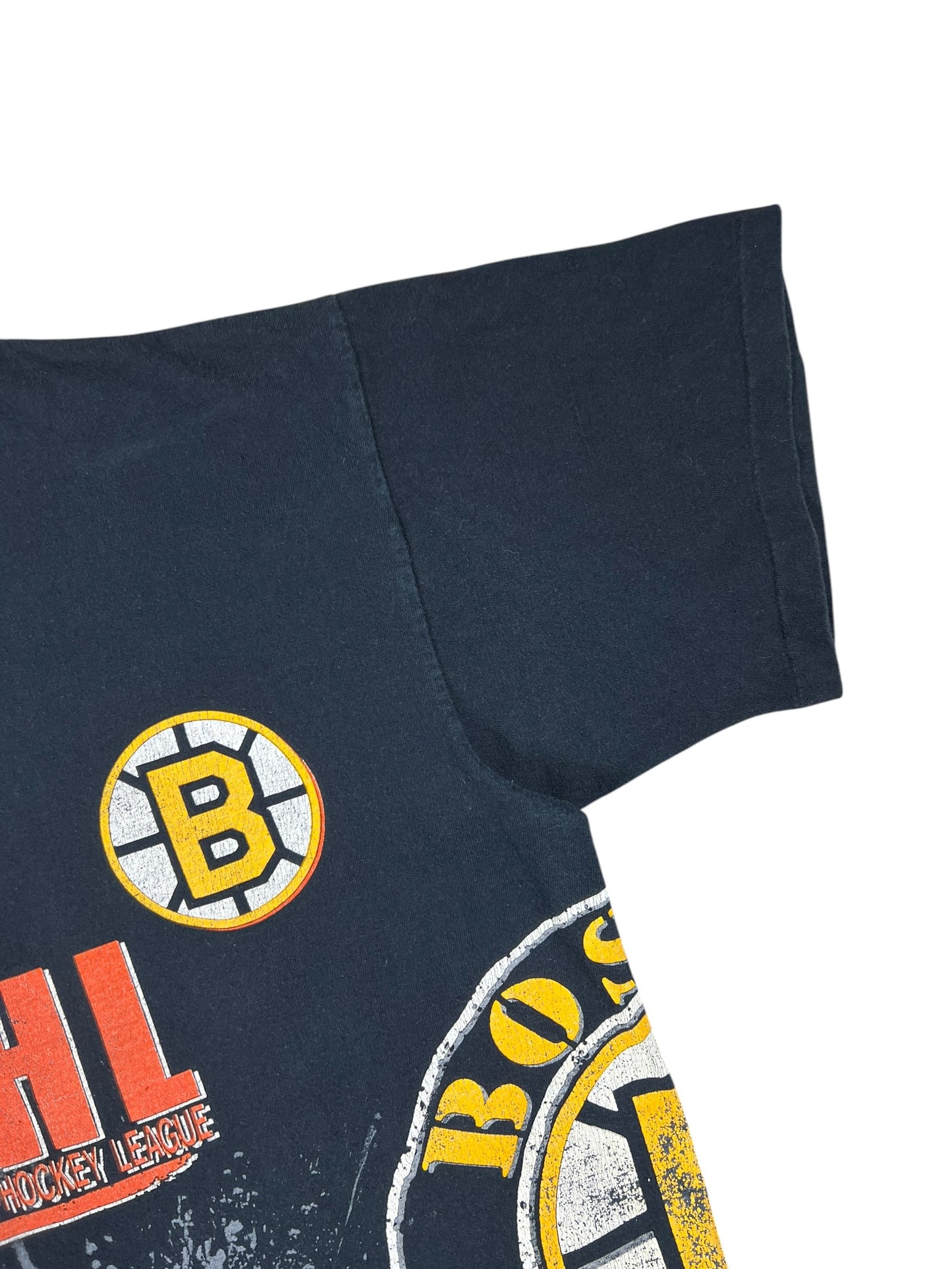 Vintage 1990 Salem Sports Boston Bruins Fire on Ice all over print tee (XL)