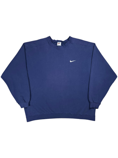 Vintage 90s Nike mini swoosh faded purple navy crewneck (XXL)