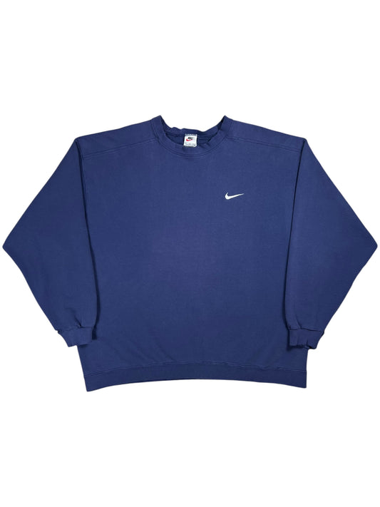 Vintage 90s Nike mini swoosh faded purple navy crewneck (XXL)