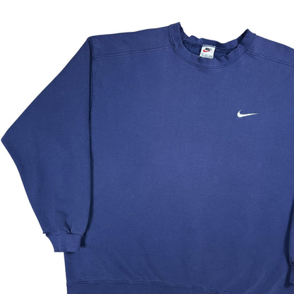 Vintage 90s Nike mini swoosh faded purple navy crewneck (XXL)