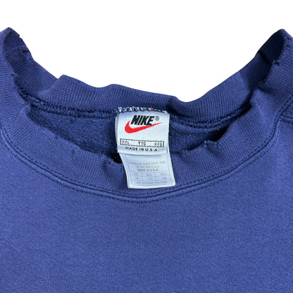 Vintage 90s Nike mini swoosh faded purple navy crewneck (XXL)