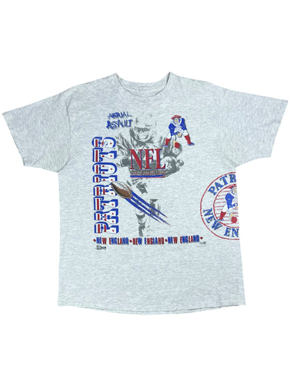 Vintage 1992 Salem Sports New England Patriots Aerial Assault all over print tee (XL)