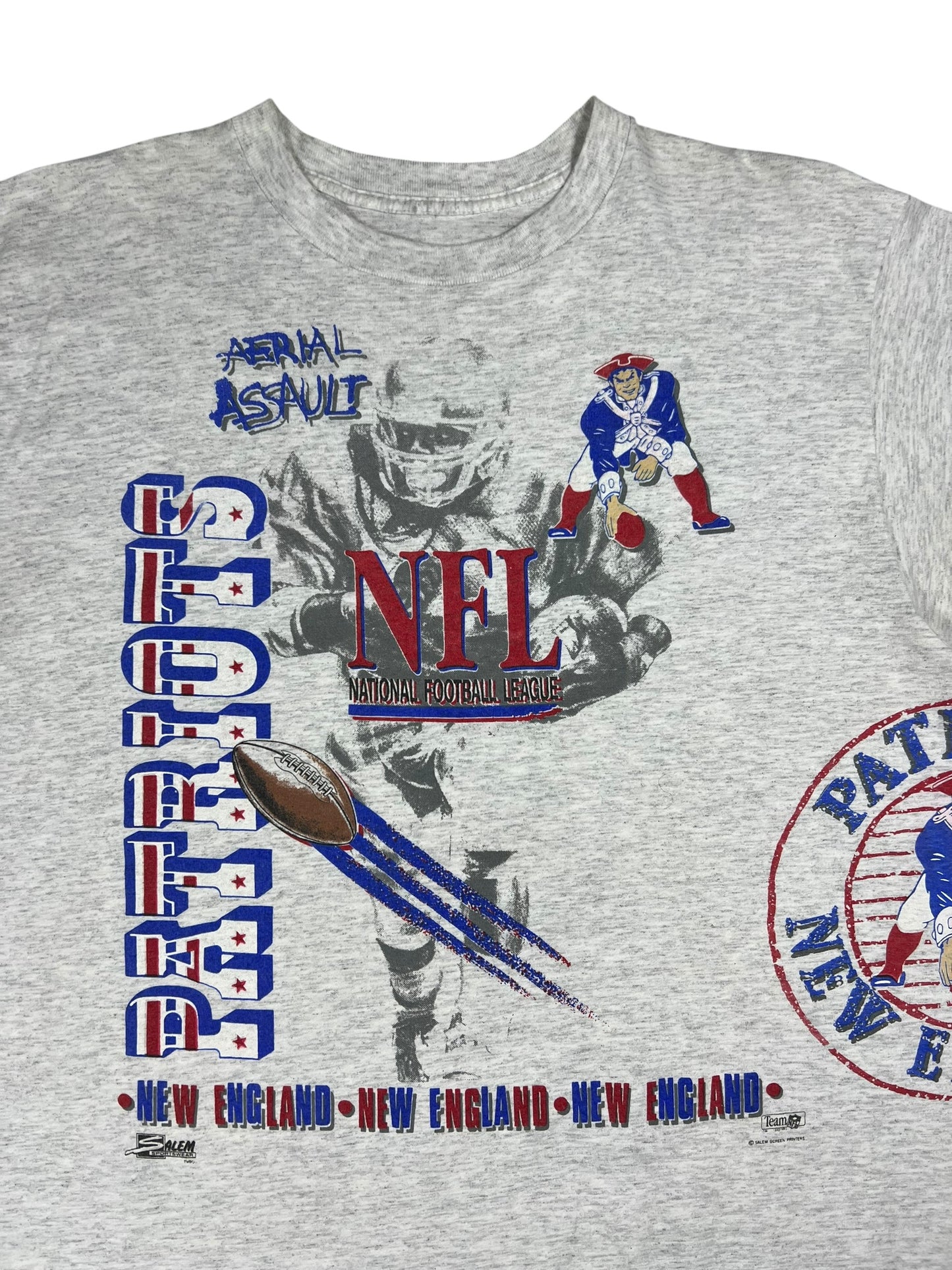 Vintage 1992 Salem Sports New England Patriots Aerial Assault all over print tee (XL)