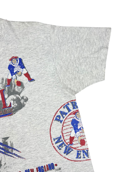 Vintage 1992 Salem Sports New England Patriots Aerial Assault all over print tee (XL)