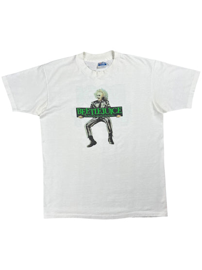 Vintage 90s Beetlejuice The Name in Laughter from the Hereafter BOO! WHO? Horror film tee (L)