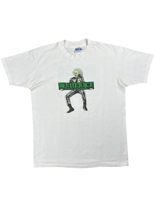 Vintage 90s Beetlejuice The Name in Laughter from the Hereafter BOO! WHO? Horror film tee (L)
