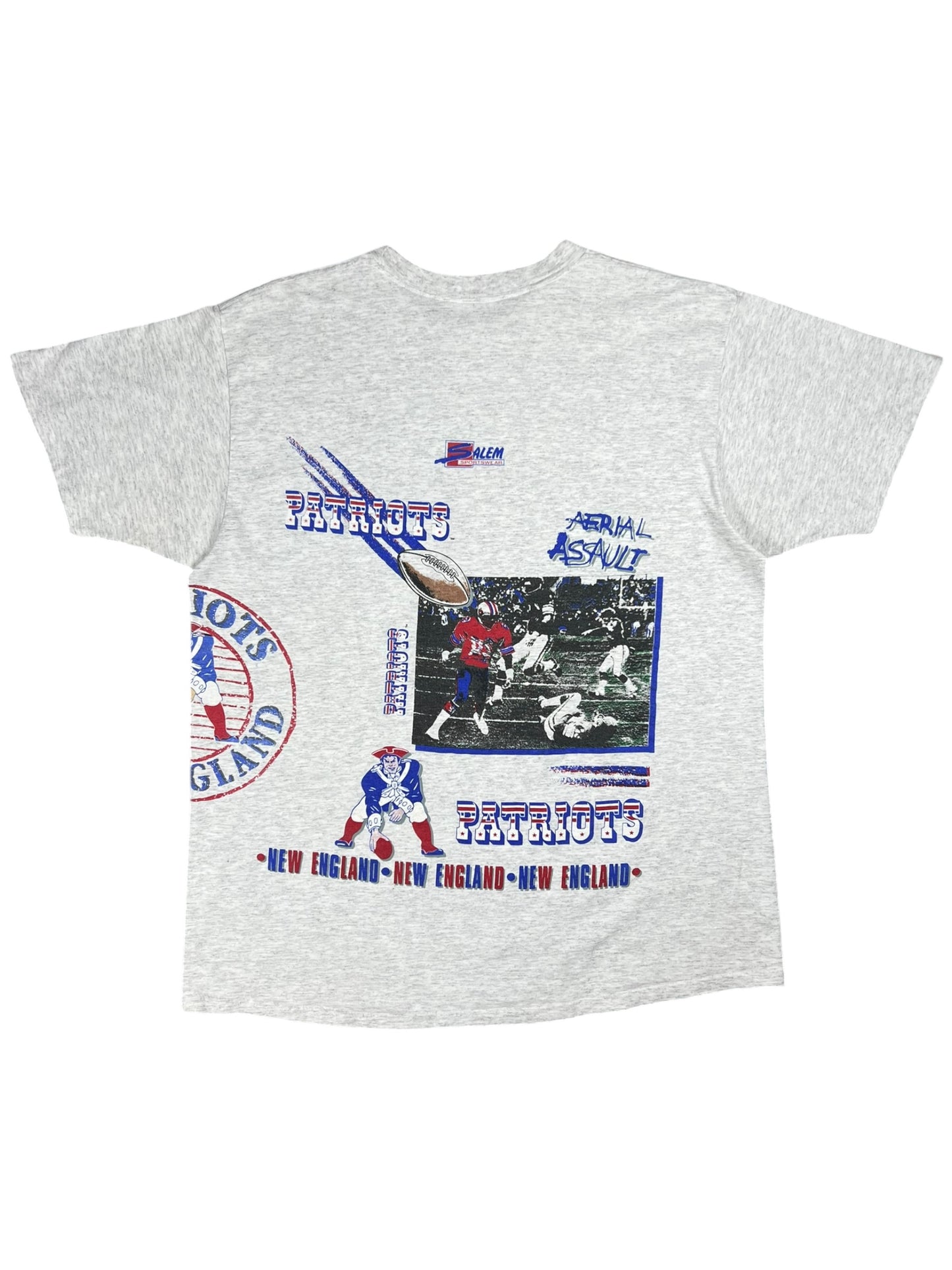 Vintage 1992 Salem Sports New England Patriots Aerial Assault all over print tee (XL)