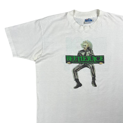 Vintage 90s Beetlejuice The Name in Laughter from the Hereafter BOO! WHO? Horror film tee (L)