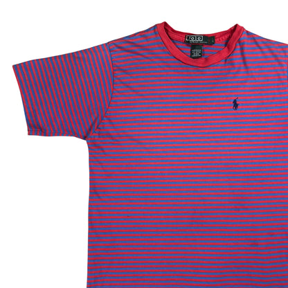 Vintage 80s Polo Ralph Lauren mini horse striped stripey tee (S)