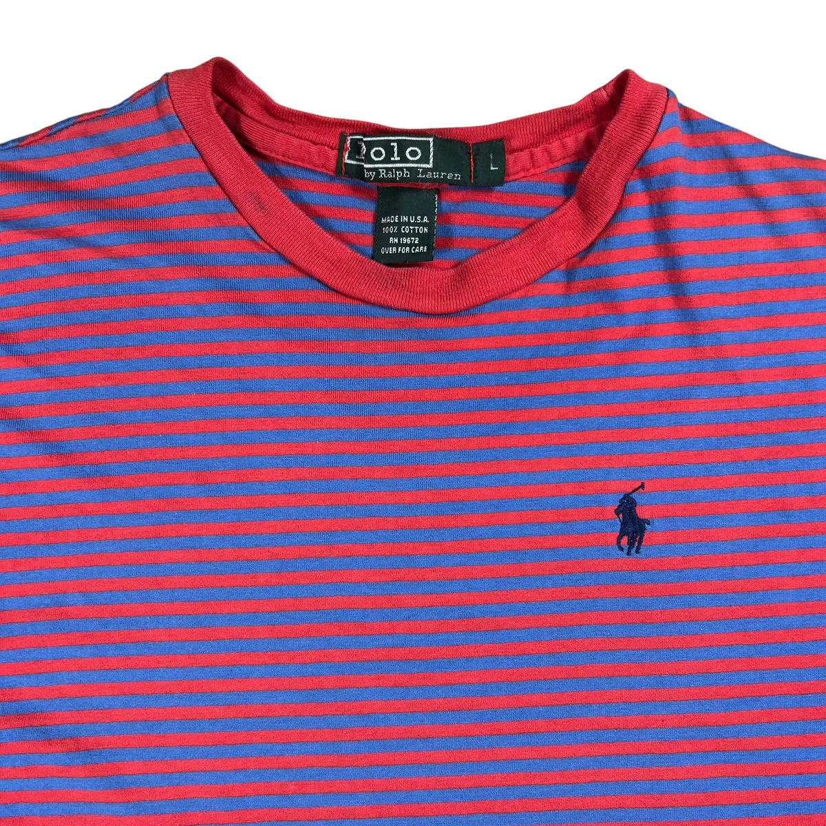 Vintage 80s Polo Ralph Lauren mini horse striped stripey tee (S)