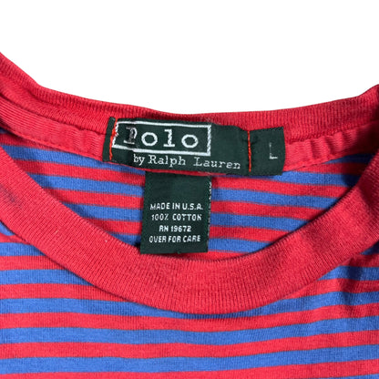 Vintage 80s Polo Ralph Lauren mini horse striped stripey tee (S)