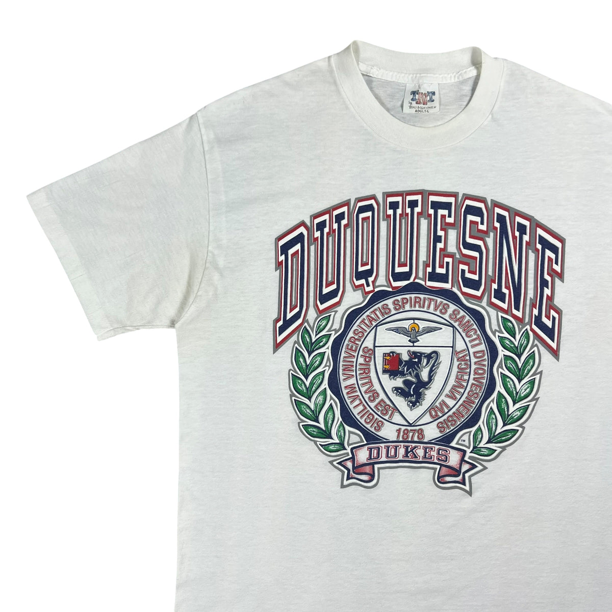 Vintage 80s Duquesne University Dukes crest tee (M)
