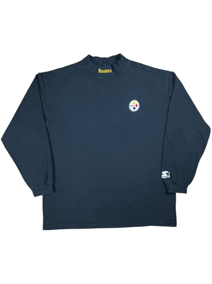 Vintage 90s Starter Pittsburgh Steelers NFL faded mock neck long sleeve shirt (XL)